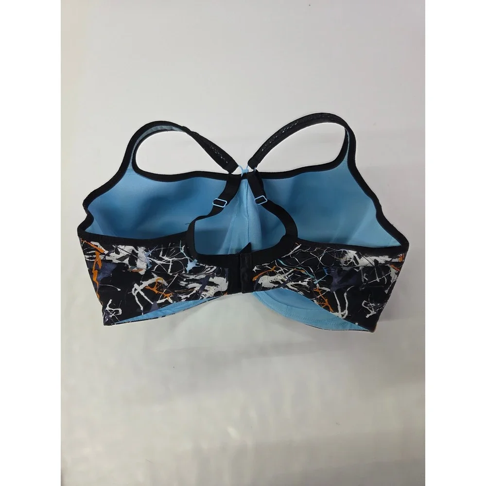 Panache Sport 5021B Underwire Sports Bra 38G Black Paint Splatter High Impact